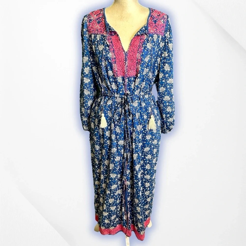 J. Crew ‘Belted Tunic Dress’ in “Night Sky Block Print” for Women Size Medium - Picture 4 of 16